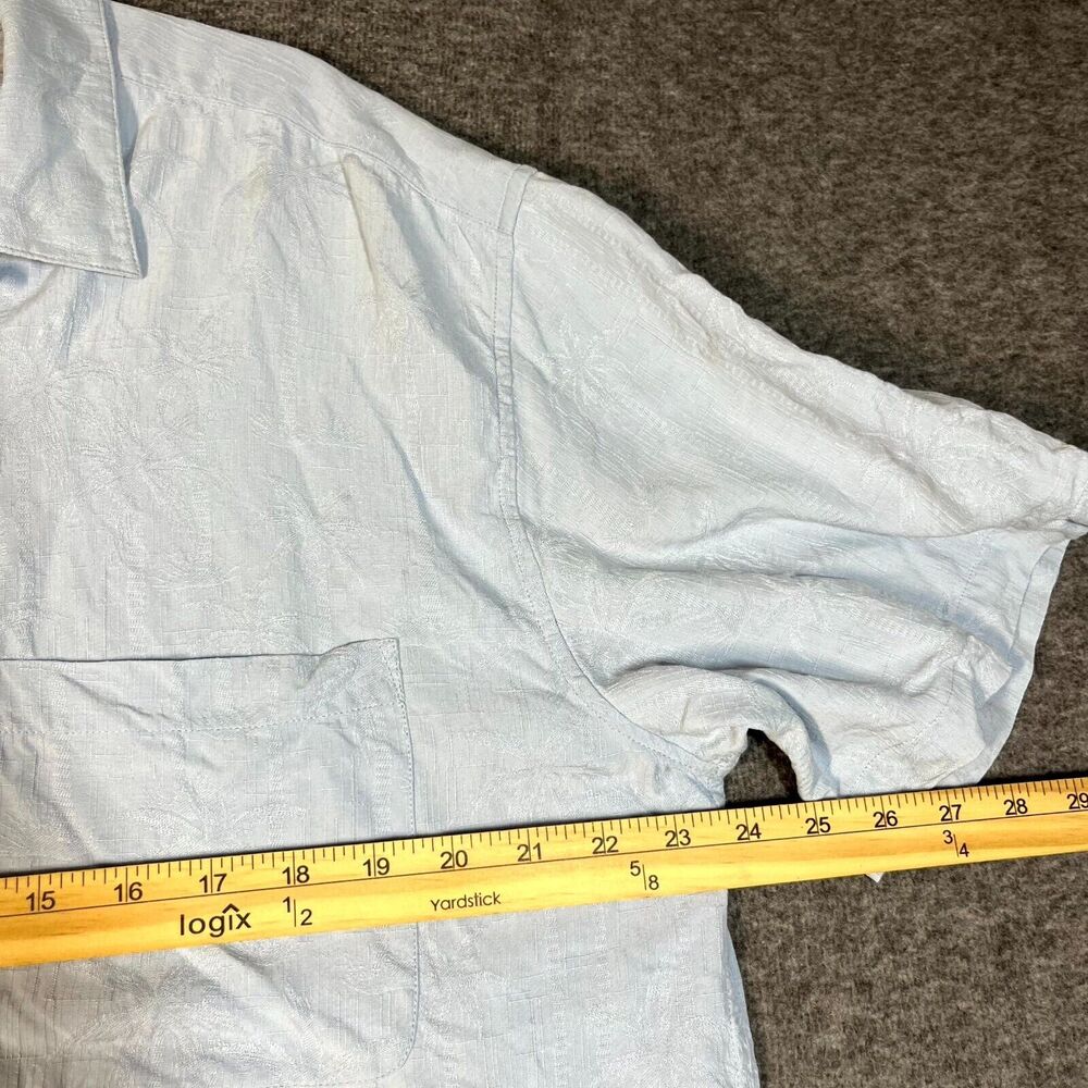 Jos A Bank Mens Shirt L Button Up S/S 100% Silk Tropical Camp Hawaiian Pocket - Picture 3 of 7